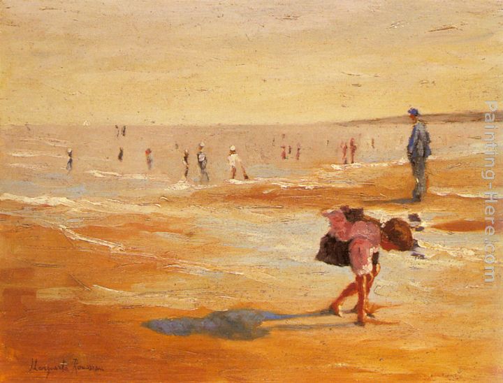 On the Beach painting - Marguerite Rousseau On the Beach art painting